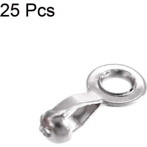 Ball Chain Connector, 2mm 2.4mm Pull Loop Crimp Link Stainless Steel Connection, Pack of 50 2