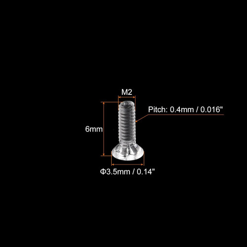 M2 x 6mm Plastic Phillips Machine Screws, PC Flat Head Machine Bolts Transparent 25pcs 1