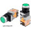 22mm Momentary Push Button Switch Green Round Button DPST 1 No 1 NC Light 24V 2