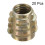 Furniture Threaded Insert Nuts Zinc Alloy Hex-Flush M8 Internal Threads 15mm Length 20pcs 2
