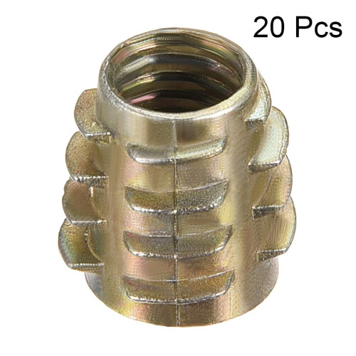 Furniture Threaded Insert Nuts Zinc Alloy Hex-Flush M8 Internal Threads 15mm Length 20pcs 1