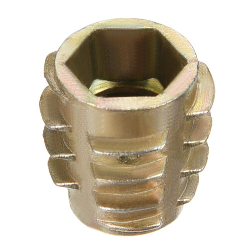 Furniture Threaded Insert Nuts Zinc Alloy Hex-Flush M8 Internal Threads 15mm Length 20pcs 2