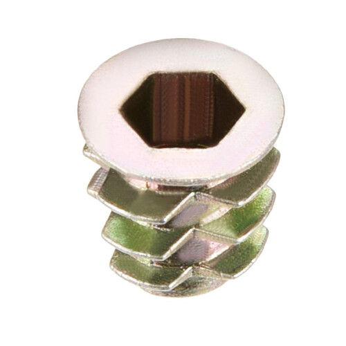 Furniture Threaded Insert Nuts Zinc Alloy M5 Internal Threads 10mm Length 20pcs 2