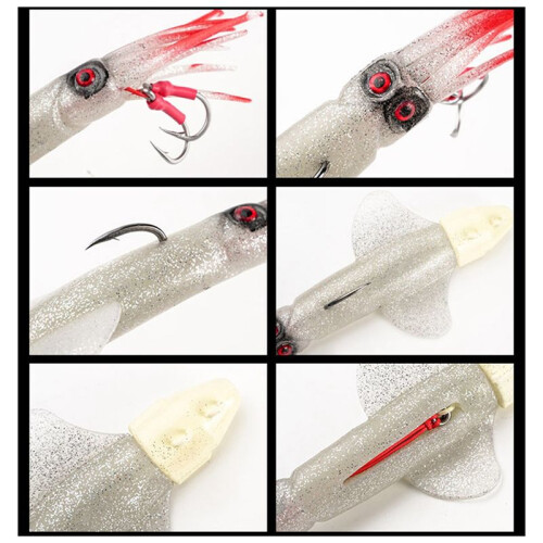 Seeköder, Weicher Köder, Großer Tintenfisch, Bleiköpfe, Oktopus, Kunstköder, Künstlicher Fischköder, Tintenfischköder Typ C 1