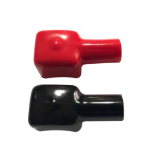 Batteriepolkappen Marine-Set Rot/Schwarz Polschutz