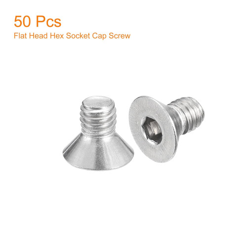 #10-32x5/16 Flat Countersunk Head Socket Cap Screws, 50Pcs 304 Stainless Steel Hex Socket Flat Head Screws, Full Thread, Countersunk Bolts 2