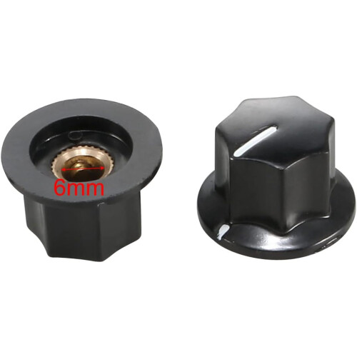 10 pcs Plastic Shell Potentiometer Pot Rotary Control Knob for 6mm Dia Shank 1