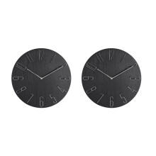 2X Einfache Wanduhr 12 Zoll Wohnzimmer Home Wanduhr Uhr Uhr Mode Schlafzimmer Wanduhr-Schwarz