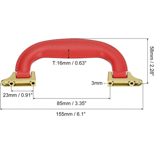 Luggage Handles, 6Pcs 155mm/6.1inch Plastic Pull Handle Suitcase Case Replacement Handles with Screws for Case Suitcase Toolbox, Red 1