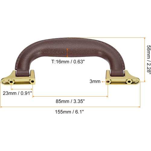 Luggage Handles, 155mm/6.1inch Plastic Pull Handle Suitcase Case Replacement Handles with Screws for Case Suitcase Toolbox, Wine Red 1