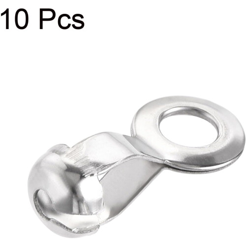 Ball Chain Connector, 6mm 6.5mm Pull Loop Crimp Link Stainless Steel Connection, Pack of 50 2