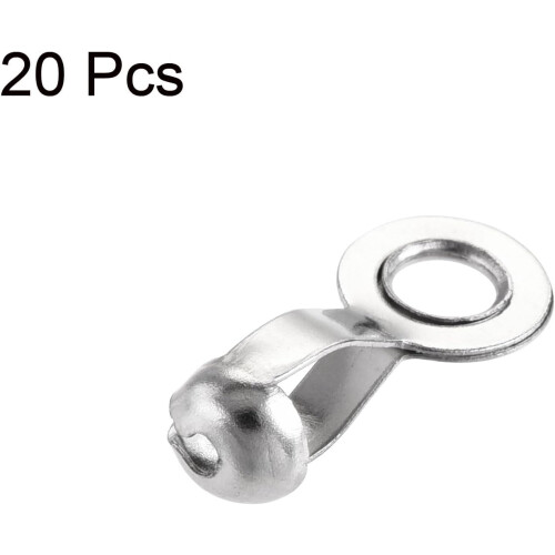 Ball Chain Connector, 3mm 3.2mm Pull Loop Crimp Link Stainless Steel Connection, Pack of 50 2