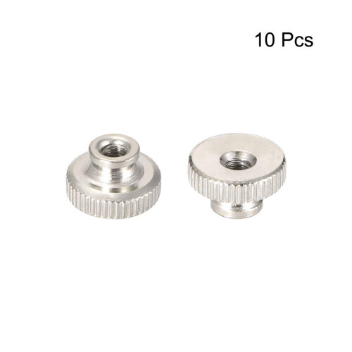 Knurled Thumb Nuts, 10Pcs M3x0.5mm Iron Round Knobs Fasteners for 3D Printer Parts, Silver Tone 1