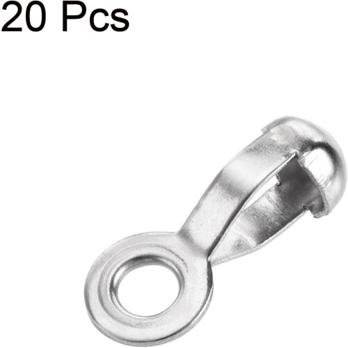 Ball Chain Connector, 4mm 4.5mm Pull Loop Crimp Link Stainless Steel Connection, Pack of 20 2