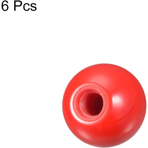 6Pcs Threaded Ball Knobs, M12 Female Thread Thermoset Ball Knob 1.57'' Dia Red Round Operation Ball Handles Embedded Threaded Knob for Machine Handle 2