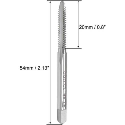 Machine Tap #6-32 UNC Thread 2B Class 3 Flutes High Speed Steel Screw Threading Tap Tapping Tool 3pcs 1