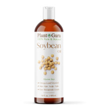 Aceite de Soja Plant Guru 16 fl. oz. - Prensado en Frío, 100% Puro & Natural para Piel, Cabello y Cocina