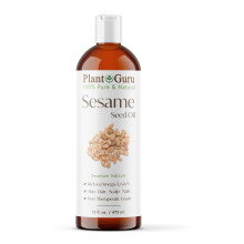 Aceite de Semilla de Sésamo Plant Guru 16 fl. oz. - Prensado en Frío, 100% Puro y Natural
