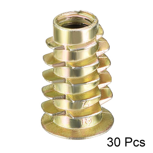 Furniture Threaded Insert Nuts Zinc Alloy M6 Internal Threads 18mm Length 30pcs 1
