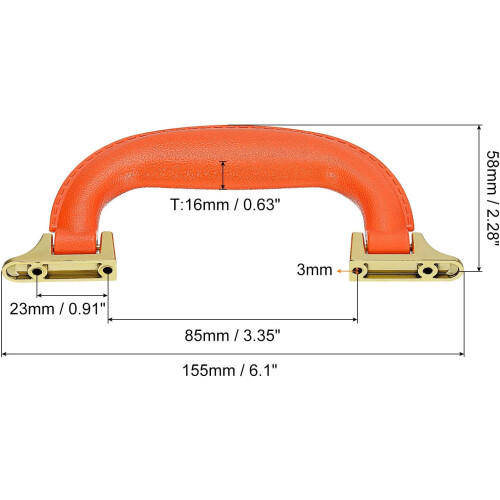 Luggage Handles, 6Pcs 155mm/6.1inch Plastic Pull Handle Suitcase Case Replacement Handles with Screws for Case Suitcase Toolbox, Orange 1