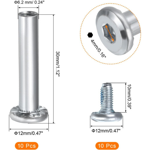 Inline Skate Wheel Socket Screws, Roller Skate Replacement Accessories Shaft Hex Socket Screws 1