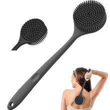 HOKISTY Silikon Ryggscrubber för Bad | Mjuk Kroppsbörste | Lång Badvårdsverktyg för Män & Kvinnor