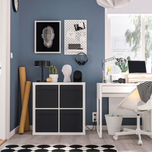 IKEA KALLAX 4 Cube Unit with 4 DRÖNA Boxes77x39x77