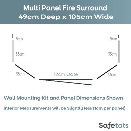 Safetots (49D x 105W cm) Safetots Multi Panel Fire Surround Black 2