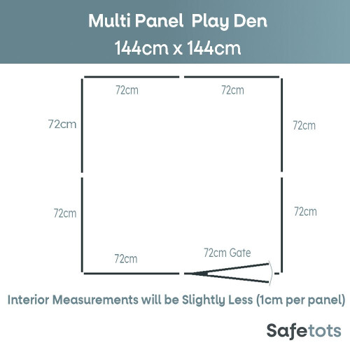 Safetots (144cm x 144cm, Grey) Safetots Premium Multi Panel Play Den 2
