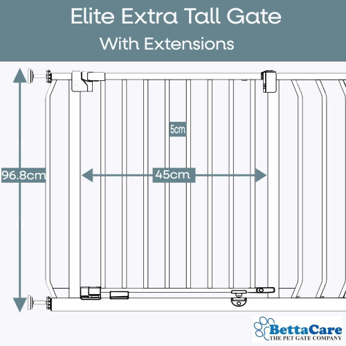 (Black, 89cm - 98cm) Bettacare Extra Tall Elite Dog Gate 2