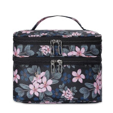 Kuklar Nylon Waterproof Extra Large Makeup Kit Organizer Pouch, Makeup Bag, Portable Travel Cosmetic Storage Bag, Cosmetic And Jewellery Organizer Box