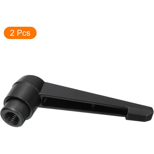 2Pcs M12 Adjustable Knobs Handle Female Thread Push Button Ratchet Quick Release Locking Rotating Bolt for Lathe Machinery, Black 2