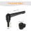 4Pcs M6 x 16mm Adjustable Knobs Handle Male Thread Push Button Ratchet Quick Release Locking Rotating Bolt for Lathe Machinery, Black 2