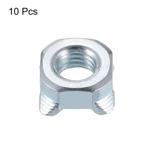 Weld Nuts, M5-0.8 Square UNC Carbon Steel Machine Screw Silver 10Pcs 2