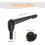 M12 x 32mm Adjustable Knobs Handle Male Thread Push Button Ratchet Quick Release Locking Rotating Bolt for Lathe Machinery, Black 2