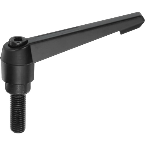 M12 x 32mm Adjustable Knobs Handle Male Thread Push Button Ratchet Quick Release Locking Rotating Bolt for Lathe Machinery, Black 2