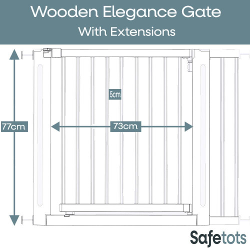 Safetots (White, 97cm - 105cm) Safetots Wooden Elegance Gate 2