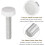 20pcs M6 x 34mm Metric Male Thread Knurled Knobs, Thumb Screw Clamping Knobs Grip Plastic Handle Hand Knobs with Threaded Stud, White 3