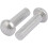 100pcs M5 x 20mm Aluminum Half Round Head Solid Rivet Fastener Silver Tone 2