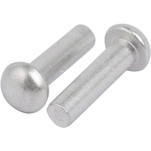 100pcs M5 x 20mm Aluminum Half Round Head Solid Rivet Fastener Silver Tone 1