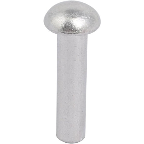 100pcs M5 x 20mm Aluminum Half Round Head Solid Rivet Fastener Silver Tone 2