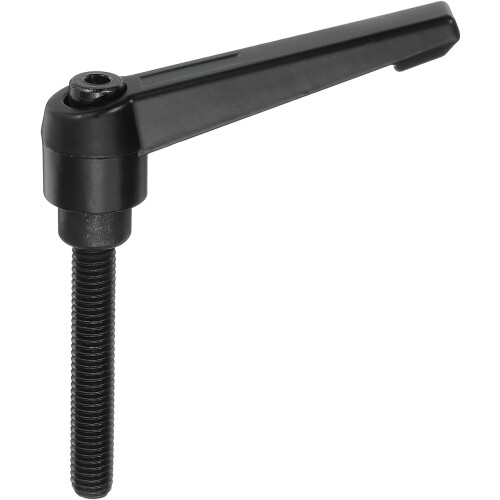 1Pcs M8 x 50mm Adjustable Knobs Handle Male Thread Push Button Ratchet Quick Release Locking Rotating Bolt for Lathe Machinery, Black 2