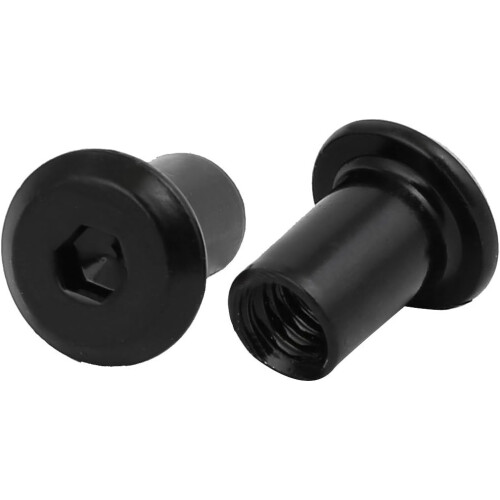 M6x12mm Carbon Steel Round Base Hex Drive Insert Tee Nut 30pcs 2