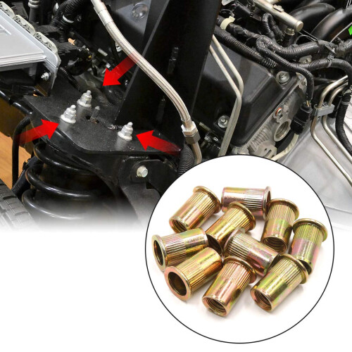 10Pcs 1/2-13 UNC Car Flat Head Rivet Nut Insert Bronze Tone 2