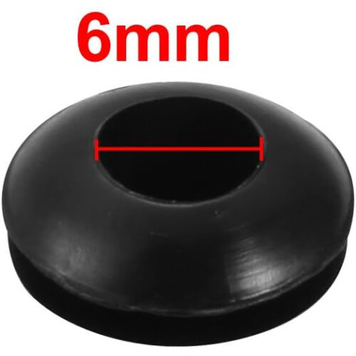 5pcs Wire Protective Grommets Black Rubber 6mm Double Sided Grommet 2