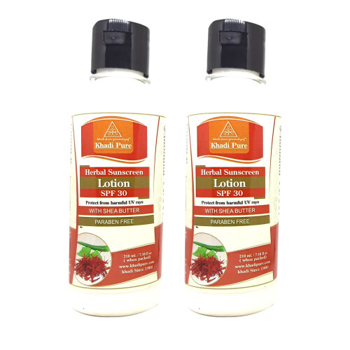 Lotion Solaire Herbale Khadi Pure SPF 30, 210 ml (Lot de 2)