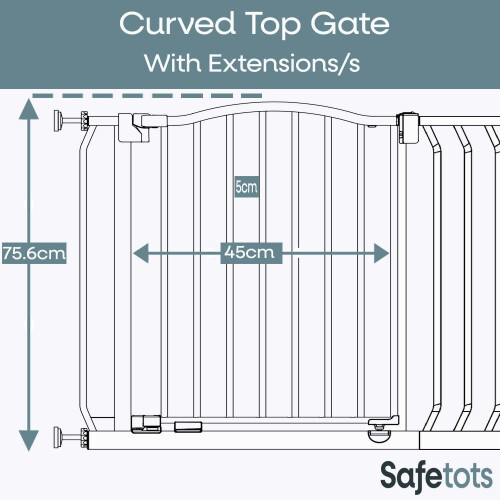 Safetots (Matt Grey, 198cm - 207cm) Safetots Curved Top Safety Gate 2