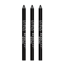 Lápiz Kajal Ecostay Lotus Make-Up | Impermeable | Resistente a manchas | Larga duración | 1.2G (Negro, Pack de 3)