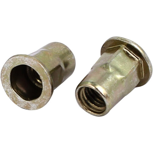 M8 Thread Dia Flat Head Half Hex Body Insert Blind Rivet Nut Fastener 20pcs 2
