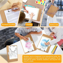 A3 Drawing Board, 46x36cm Portable Art Clipboard with Sturdy Clip and Rubber Bands for Classroom, Drafting, Studio